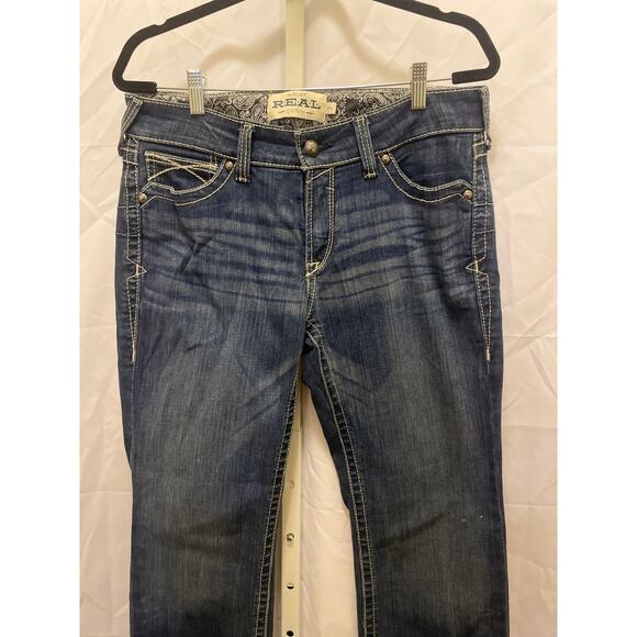 Ariat Real Straight Icon Jeans - Womens Size 31R - Blue - Picture 4 of 12
